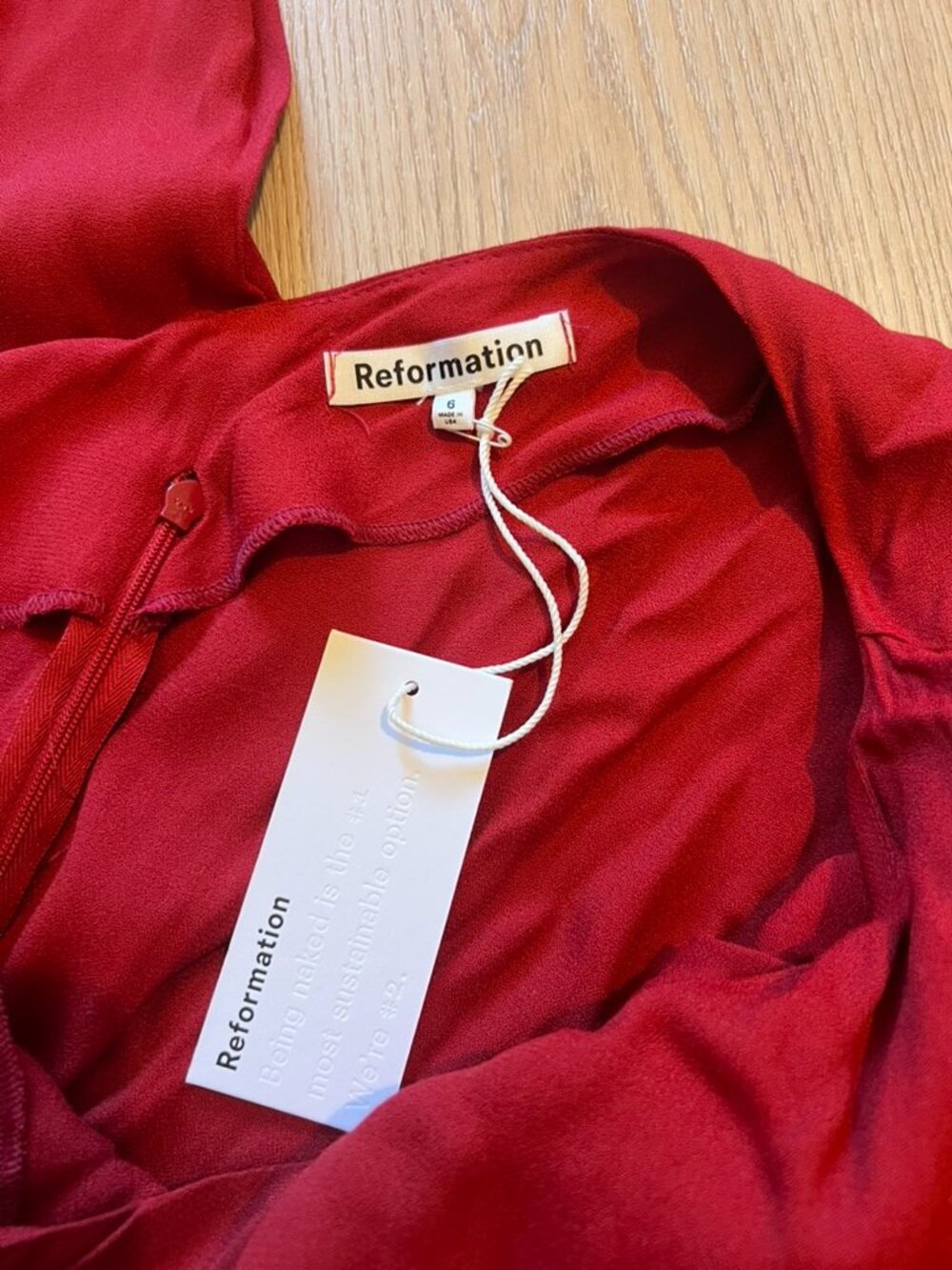 New Reformation Lawrence Dress Red - Picture 5 of 5